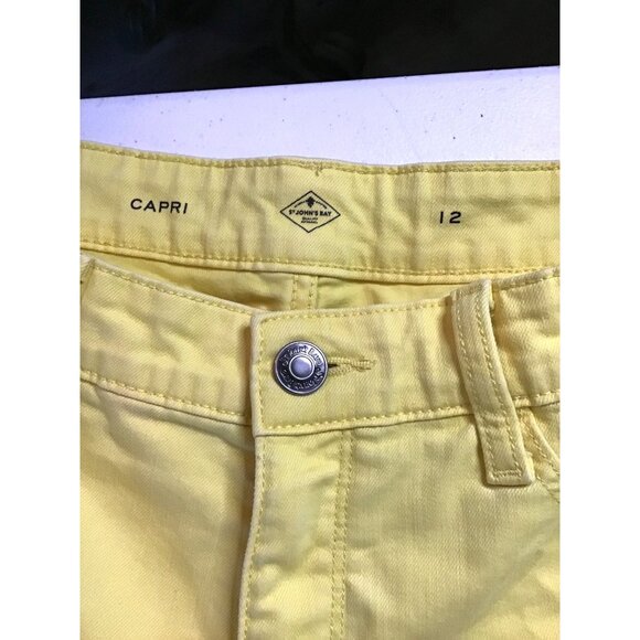 ST. JOHN'S BAY -WOMENS YELLOW CAPRI SHORTS/PANTS SIZE 12 - Picture 3 of 5